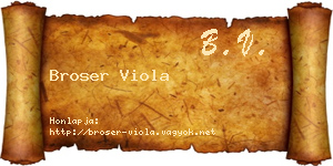 Broser Viola névjegykártya